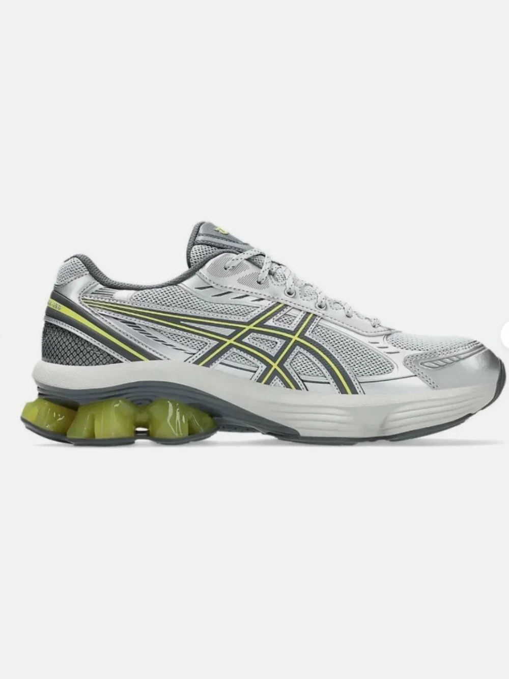 NEW Asics GEL Kinetic Fluent Grey Silver Green Mens 11.5 US 46 EUR NEW IN BOX
